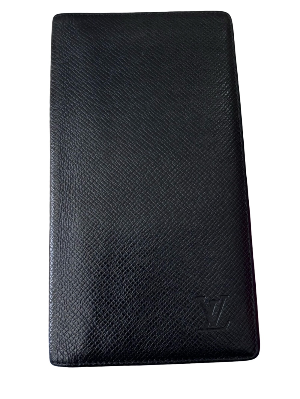 Authentic Louis Vuitton Taiga Leather Long Wallet in Black